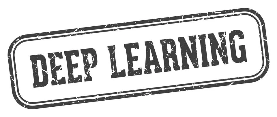 Deep learning stamp. deep learning rectangular stamp on white background Stock Illustration