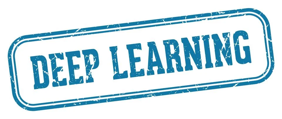 Deep learning stamp. deep learning rectangular stamp on white background 스톡 일러스트