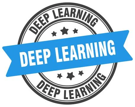 Deep learning stamp. deep learning label on transparent background. round sig Stock Illustration