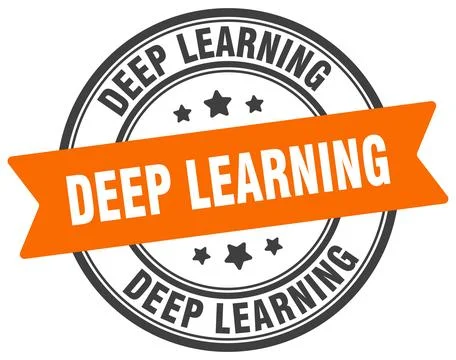 Deep learning stamp. deep learning label on transparent background. round sig Illustrazione stock