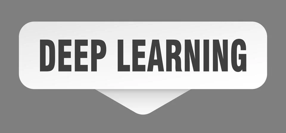 Deep learning sticker. deep learning sign isolated on gray background Illustrazione stock
