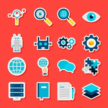 Deep Learning Stickers Stock Illustration