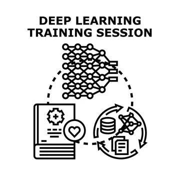 Deep learning training session icon concept 库存插图