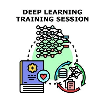 Deep learning training session icon concept Stockillustratie