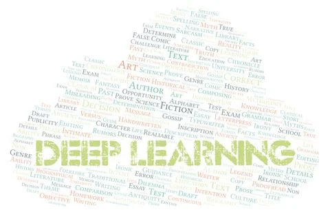 Deep Learning typography word cloud create with the text only Stock Illustration