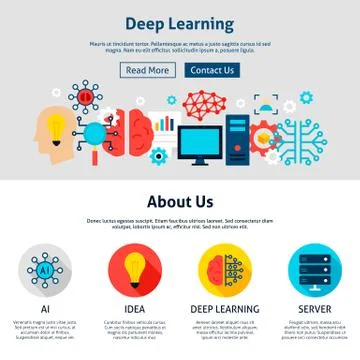 Deep Learning Website Design Illustrazione stock