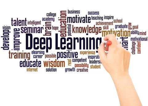 Deep Learning word cloud hand writing concept Foto stock
