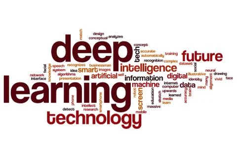 Deep learning word cloud Stock Illustration