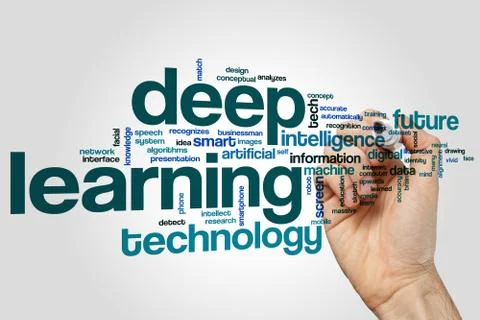 Deep learning word cloud 스톡 일러스트