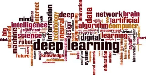 Deep learning word cloud Stock Illustration
