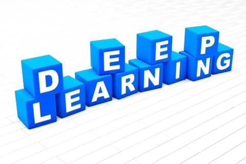 Deep Learning word illustration Stock Illustration