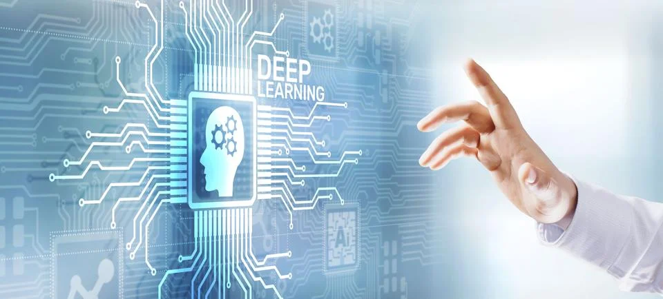 Deep machine learning AI artificial intelligence Digital technology concept on Stock Photos