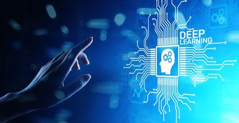 Deep Machine learning Artificial intelligence AI technology concept on virtual Foto stock