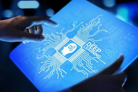 Deep Machine learning Artificial intelligence AI technology concept on virtua 스톡 사진