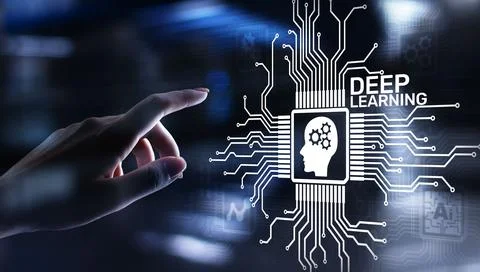 Deep Machine learning Artificial intelligence AI technology concept on virtual 写真素材