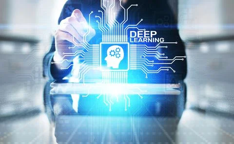 Deep Machine learning Artificial intelligence AI technology concept on virtual Stock Photos