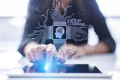 Deep Machine learning Artificial intelligence AI technology concept on virtual 스톡 사진