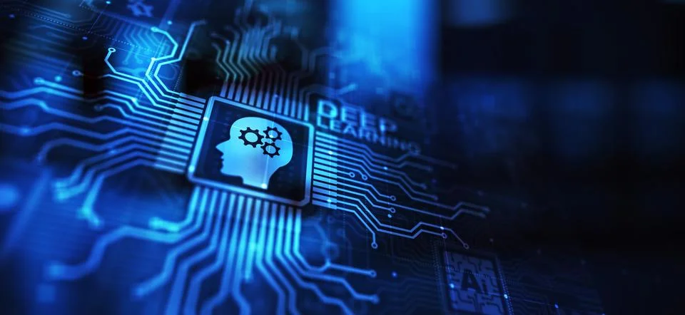 Deep Machine learning Artificial intelligence AI technology concept on virtual Stock Photos