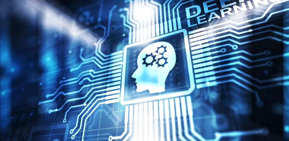 Deep Machine learning Artificial intelligence AI technology concept on virtua 写真素材