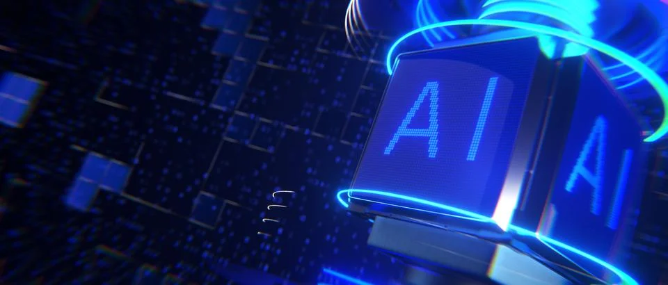 Deep machine learning. The concept of artificial intelligence AI. The develop Stock Illustration