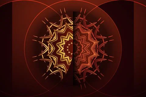Deep Maroon Background Mandala Art With Luminous Gold And Purple Highlights Illustrazione stock