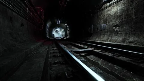 Deep metro tunnel under construction Ilustración de archivo