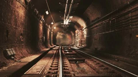 Deep metro tunnel under construction Illustrazione stock