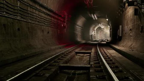 Deep metro tunnel under construction Ilustración de archivo