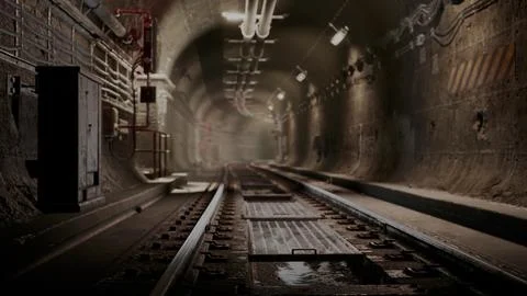 Deep metro tunnel under construction Illustrazione stock
