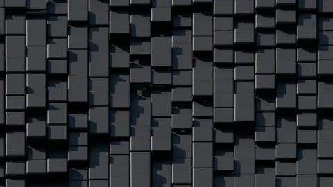 A deep, monochromatic pattern formed by stacked, shadowed geometric cubes creati Stock Footage 340238180