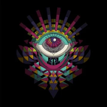 The deep mosaic eye. Stock Illustration