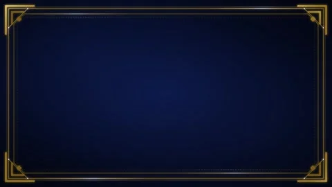 Deep navy blue background with a bold golden geometric deco style border an.. 動画素材 336365060