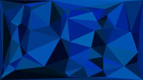 Deep navy blue geometric low poly abstract background with sharp facets Stock Illustration
