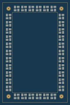 A deep navy rectangular composition is surrounded by a refined gold border,.. 스톡 일러스트