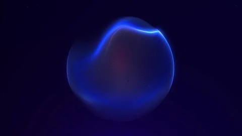 Deep neon abstract orb with blue and purple plasma glow on dark background... Stock Illustration