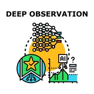 Deep observation artificial intelligence machine learning concept visual Stock Illustration