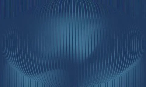 Deep Ocean Blue Abstract 3D Background with Vertical Ribbed Texture and Glo.. Stock Illustration