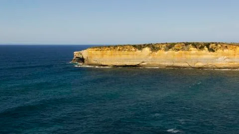 Deep ocean on coast limestone along great ocean road way at Australia Stock Photos