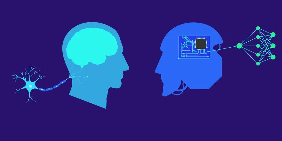 Deep or machine learning concept - abstract vector illustration Stock Illustration