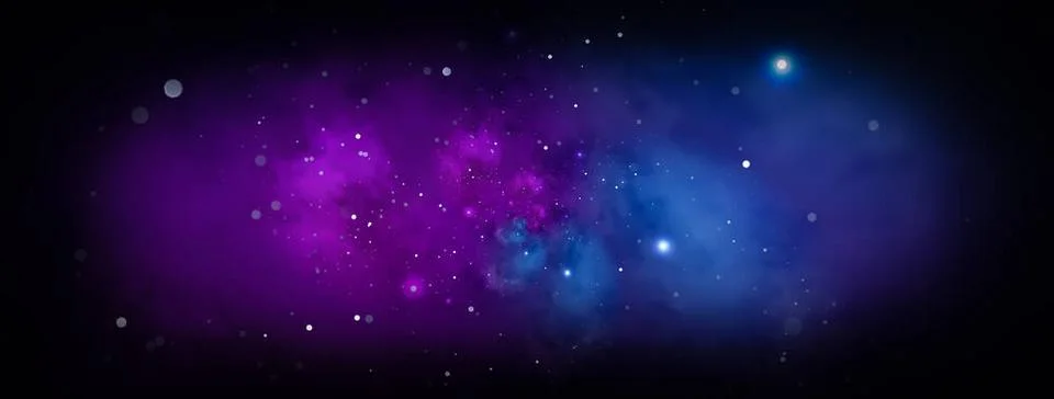 Deep outer space background with stars and nebula in blue, and purple Deep... Foto stock