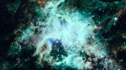 Deep outer space - nebula and galaxy. Elements of this image furnished by NAS Foto stock