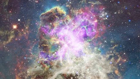 Deep outer space with stars and nebula. Elements of this image furnished by N Foto stock