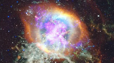 Deep outer space with stars and nebula. Elements of this image furnished b... Stock Photos