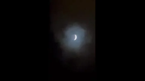 Deep Partial Lunar Eclipse Observed Across Americas and Europe Stock Footage 343852067