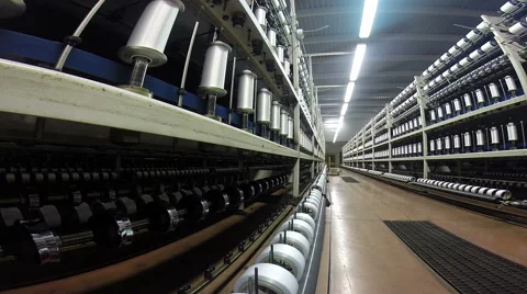 Deep Perspective in Textile Factory Stock Footage 63460858