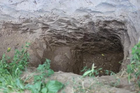 Deep pit in the ground Stock Photos