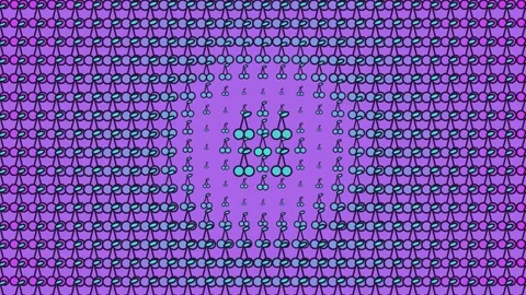 Deep Purple Concentric Halftone Wave Loop Stock Footage 342585842