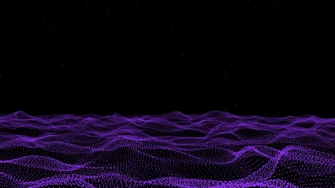 Deep Purple Cybernetic Data Wave Flowing Through Space Stock Footage 333832600