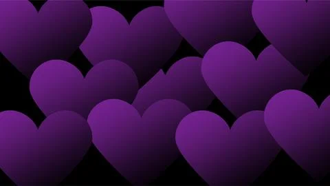 Deep Purple Hearts Pattern Honoring Military Service and Valor. Stock Illustration