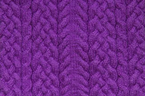 Deep purple knitting texture Stock Photos
